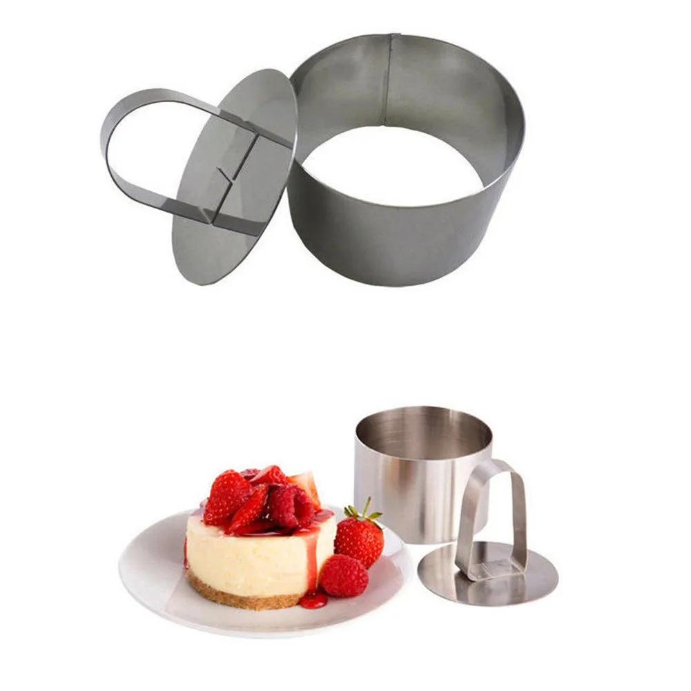 

Hot Sale! Nice Stainless Steel Mousse Cake Ring Mold Layer Slicer Cook Cutter Bake 8*4cm