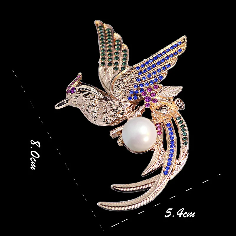 Брошь с птицами из циркония булавка для женщин золотые броши в форме животного