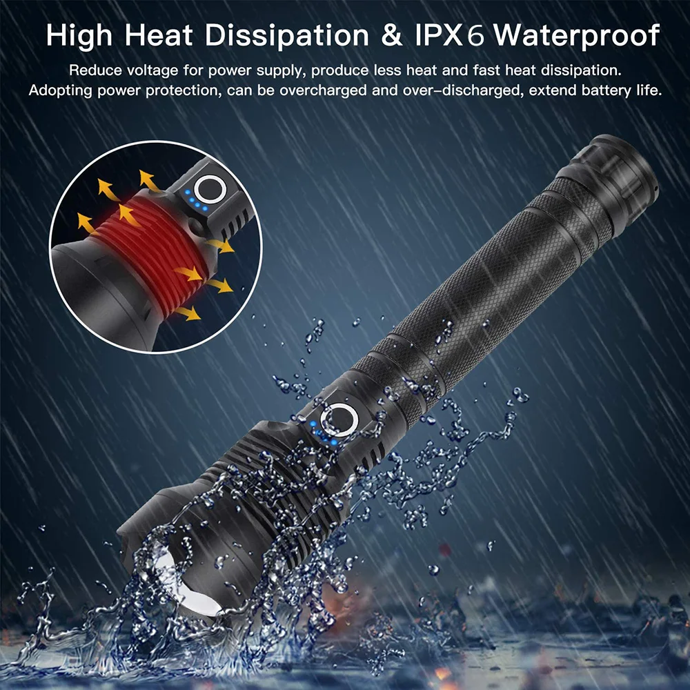 Long Shot 1000m Glare XHP90.3 Most Powerful LED Flashlight USB Torch XHP50 XHP70 Lantern for Hunting Camping Lamp Hand Light | Лампы и