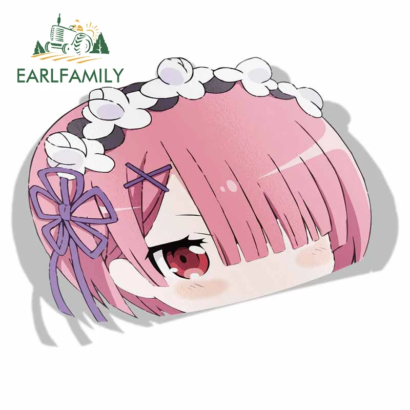 EARLFAMILY 13 см x 9 8 для Ram Re Zero Peek аниме большая голова виниловая мультяшная наклейка