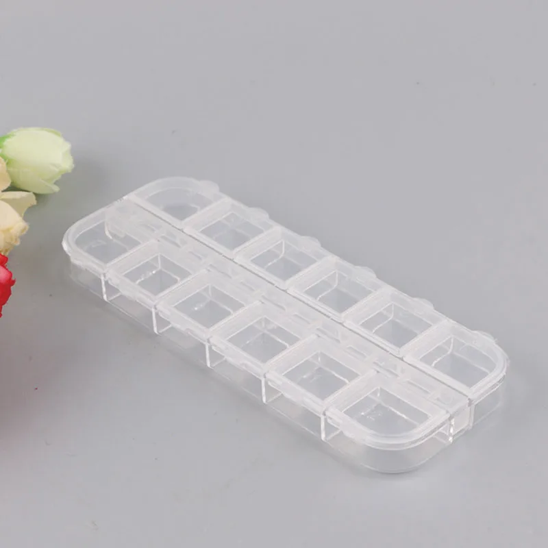 12 сеток хранение для принадлежностей дизайна ногтей кейс Стразы бусины