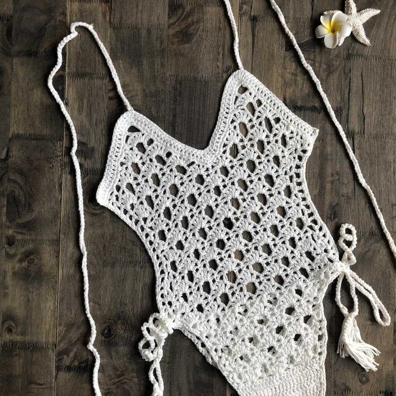 Sexy One Piece Swimsuit Women Crochet Sexy Swimwear Female Khaki Thong Backless Monokini Bathing Suit Hot