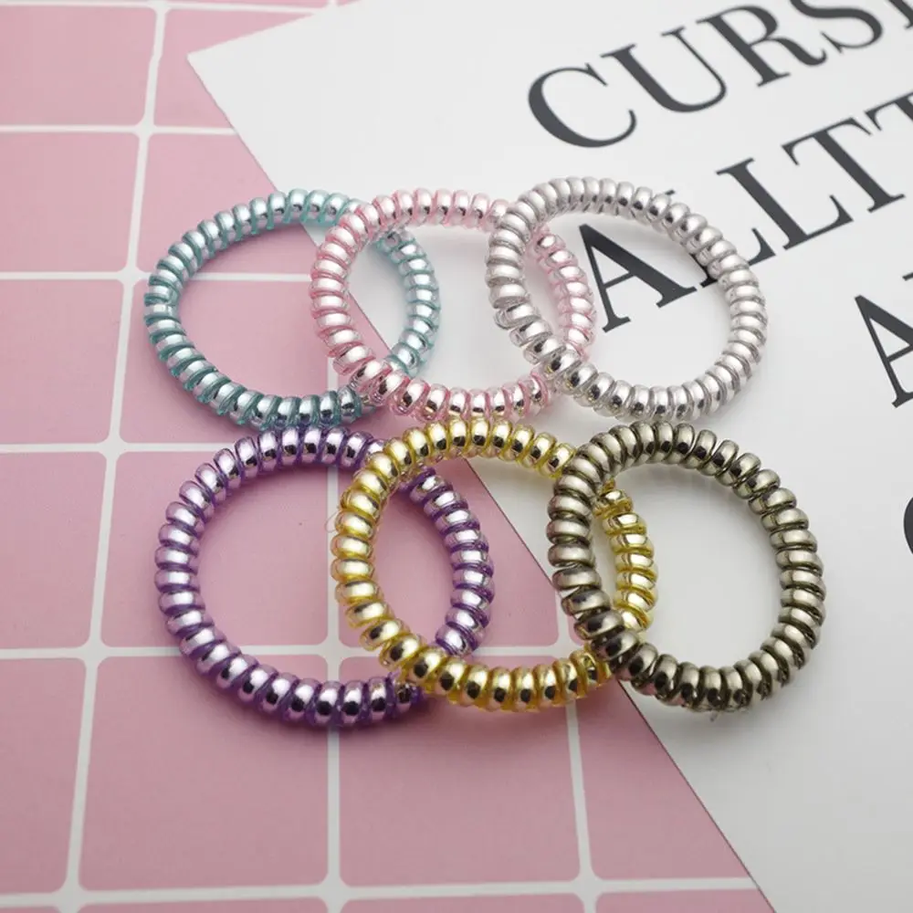 Простые полезные креативные Серебристые тонкие кольца для волос с телефонной