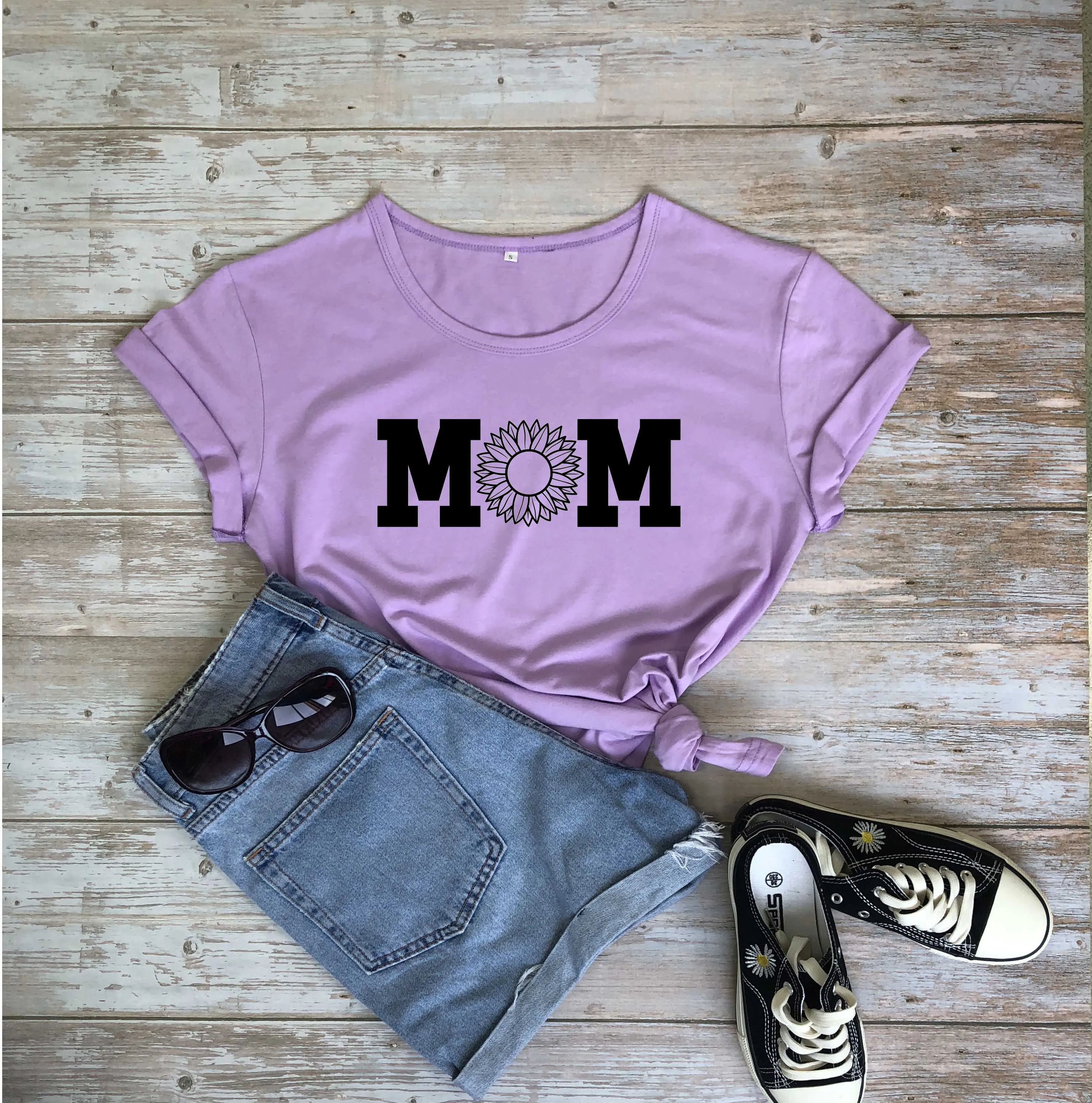 

Женская модная хлопковая Повседневная хипстерская футболка с изображением подсолнуха для мамы, подарок на дни матери, гранж, tumblr, красивые ...