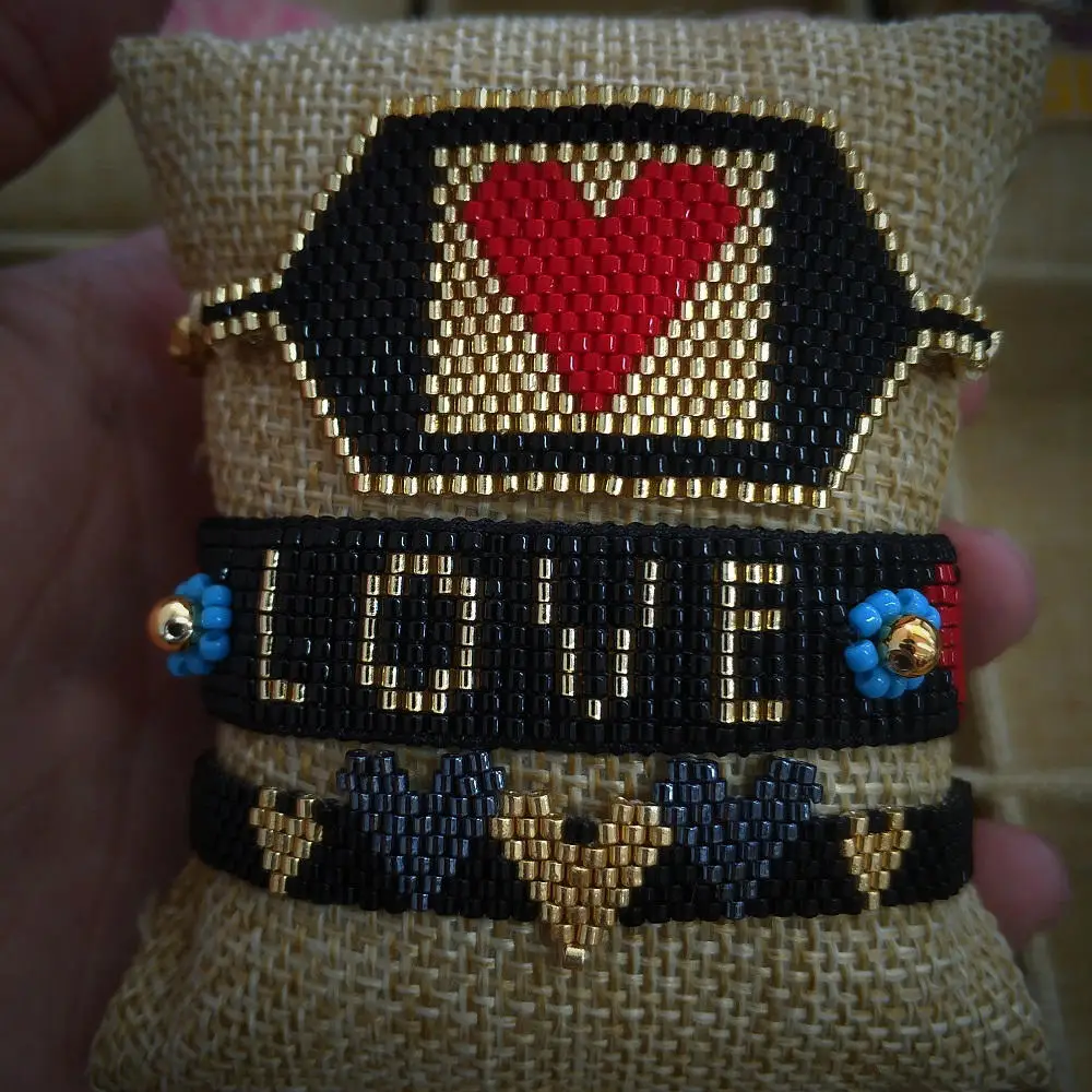 Go2boho MIYUKI Joyeria браслет для женщин Love Pulseras Mujer 3D браслеты с сердечками богемные Цветочные кисточки ювелирные изделия ручной работы