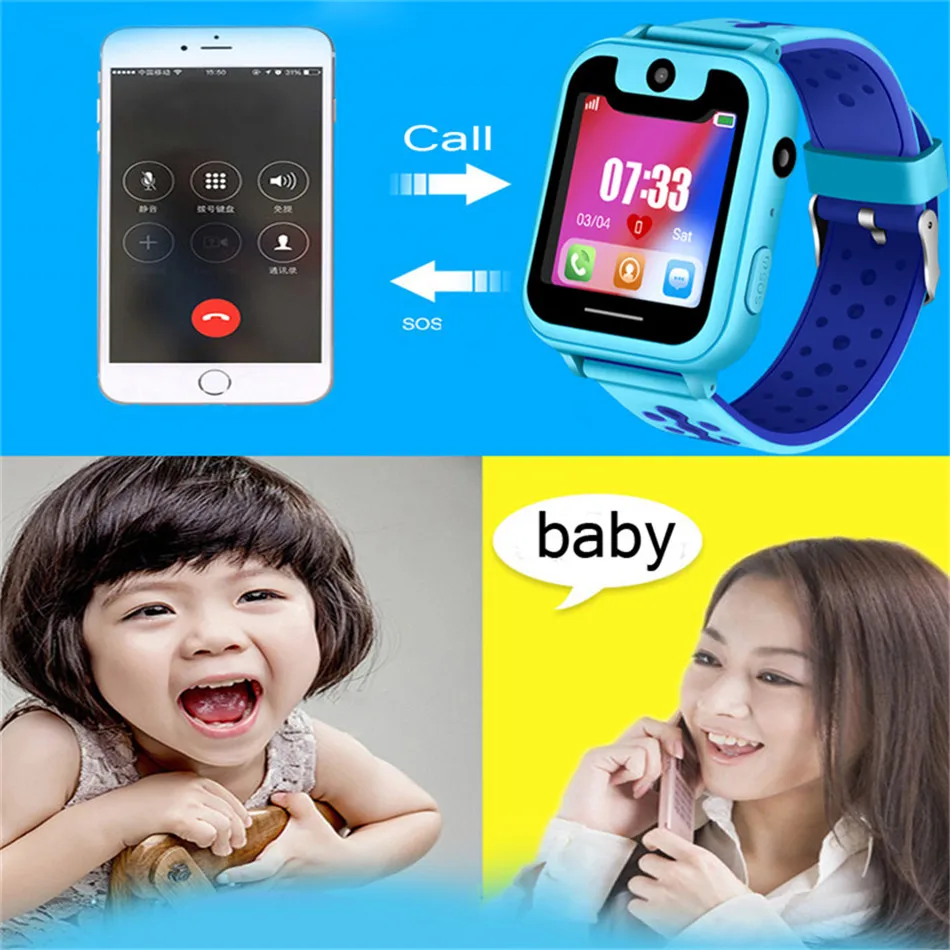 

Lige 2020 new children's smart watch lbs remote positioning sos reminder mobile phone emergency support voice chat sim camera