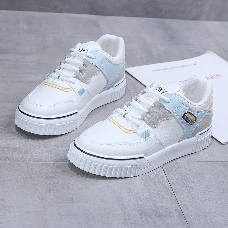 

Women Platform Casual Shoes Height Increasing Classic White Loafers Fashion Low Cut Fall 2021