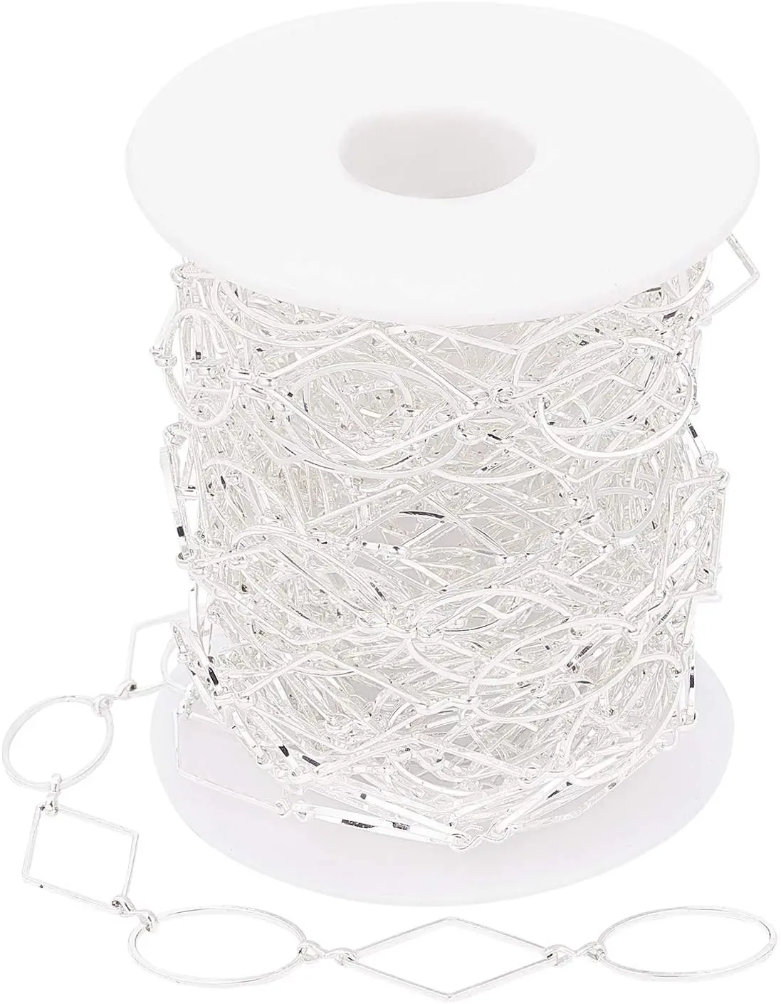 

10m/32.80 Feet Silver Chains Brass Handmade Chains Nickel Free Chains 1 Roll Chains for Necklace Jewelry Accessories DIY Making