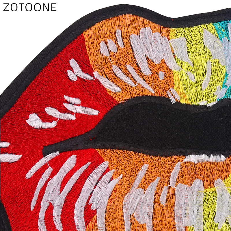 ZOTOONE большой задник сексуальные красочные заплатки губы вышивка патч для куртки
