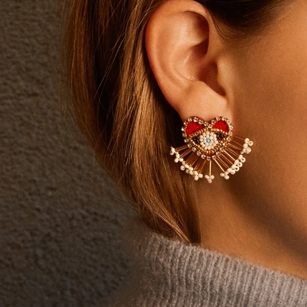 Dvacaman большие Свинг Висячие Серьги Boho Этнические бисерные подвески серьги большие кисточки бахрома массивные ювелирные изделия аксессуары
