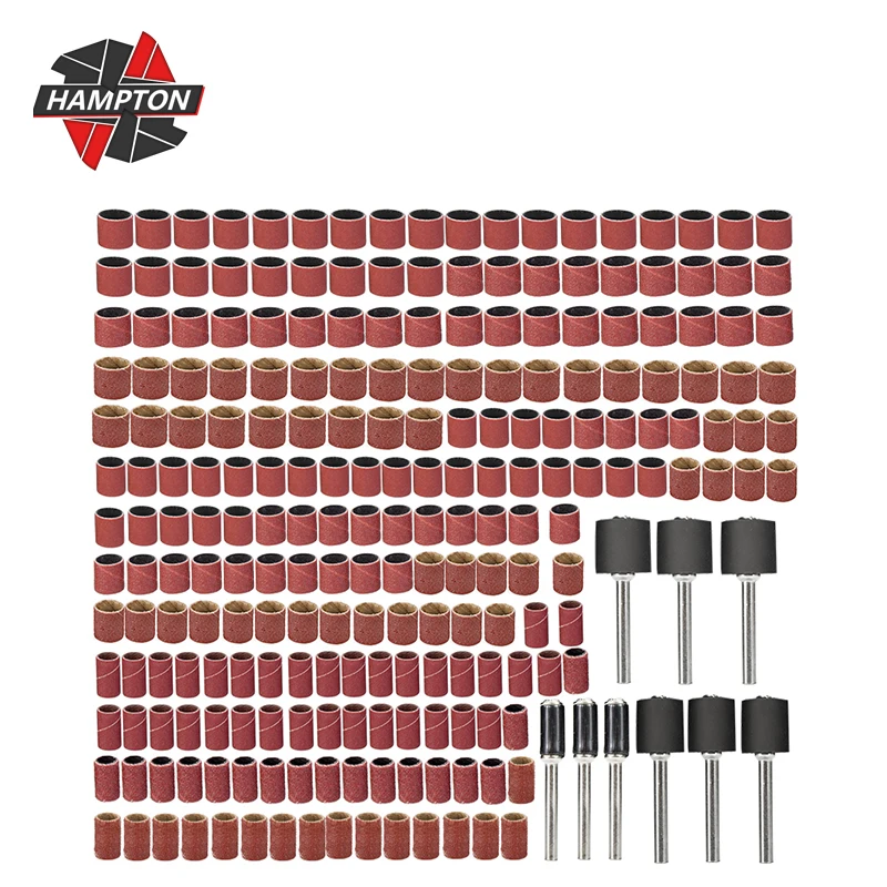 

338 шт. шлифовальный барабан, комплект одежды для девочек ростом 80 120 320 Грит шлифовальные ленты с 1/2 3/8 1/4 дюймов барабан шпиндели для Dremel ротор...