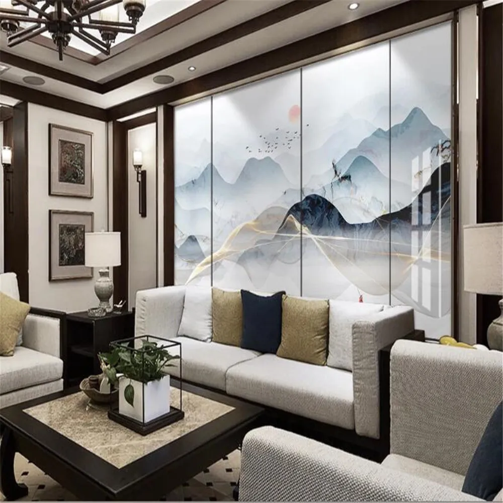 Современная китайская атмосфера абстрактный камень узор пейзаж серия ТВ фон