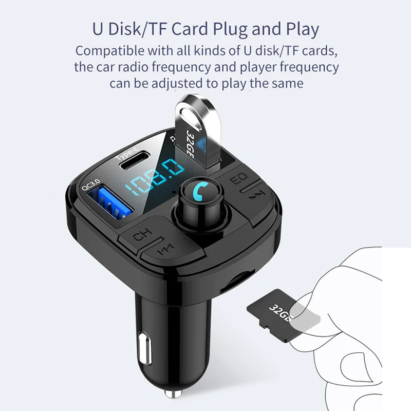 Автомобильный комплект JaJaBor с Bluetooth беспроводной fm передатчик громкой связи MP3