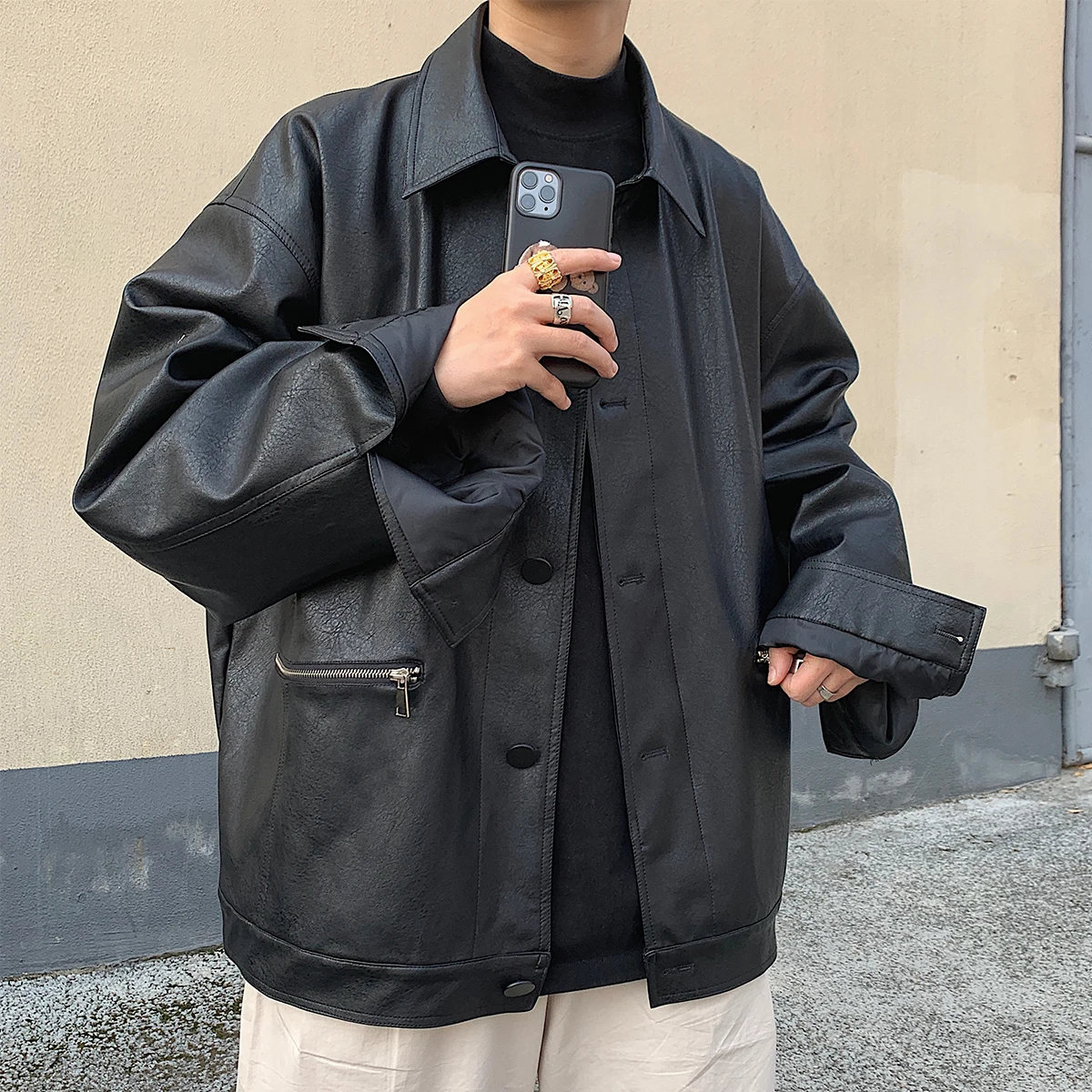 2020 мужская бейсбольная куртка с металлическими застежками-молниями и отворотом