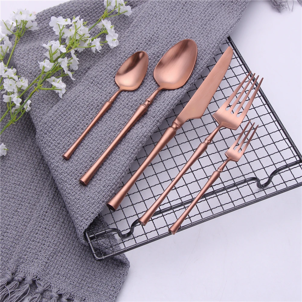 

5Pcs/set 304 Stainless Steel Cutlery Set Dinnerware Silverware Flatware Set Dinner Knife Fork Spoon Home Cutlery Dropshipping