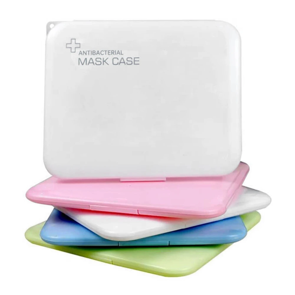 

Waterproof Dustproof PP Mask Storage Box mask holder Portable Dust-Proof Moisture-Proof Children's Student Mask Box Dropshipping