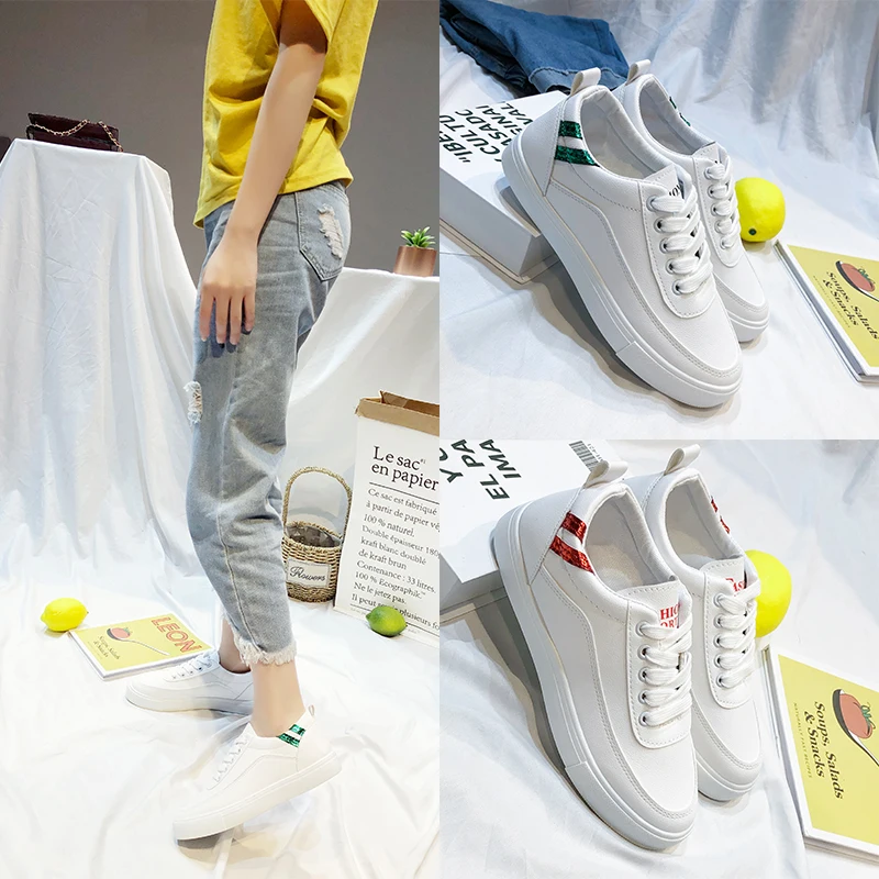 

New 2020 Spring and Autumn Fashion Sneakers Casual Shoes Women's Lace-up Shoes Walking Shoes Flat Shoes Women's Shoes U13-57