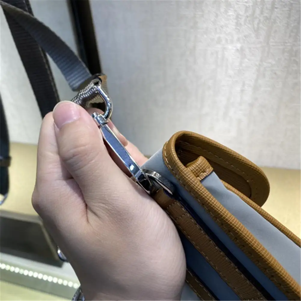 

Unisex Grey Nylon Canvas Waterproof Crossbody Bag Multifunctional Portable Fashion Casual Shopping Change Backpack