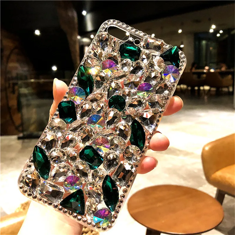 

Phone Case Lovely Bling Crystal Diamonds Rhinestone 3D Stones Soft Back Cover iphone 11 12 Pro X XS MAX XR 7 8 PLUS shell