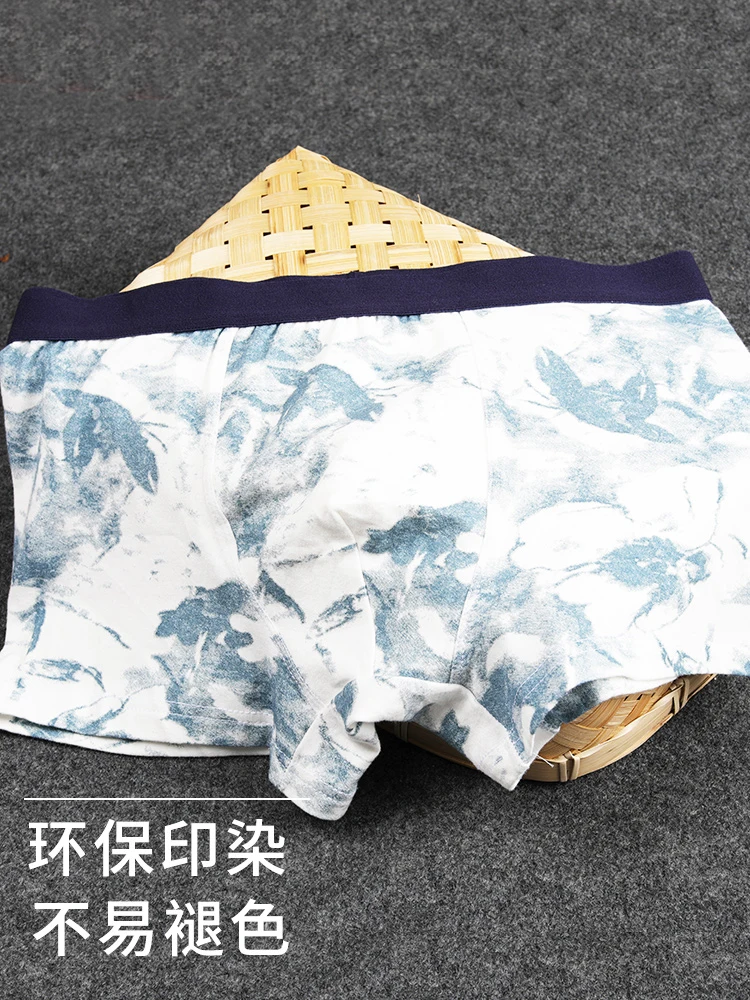 Трусы боксеры мужские хлопковые модное нижнее белье с широкой талией однотонные