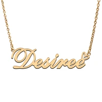 love heart desiree name necklace for women stainless steel gold silver nameplate pendant femme mother child girls gift
