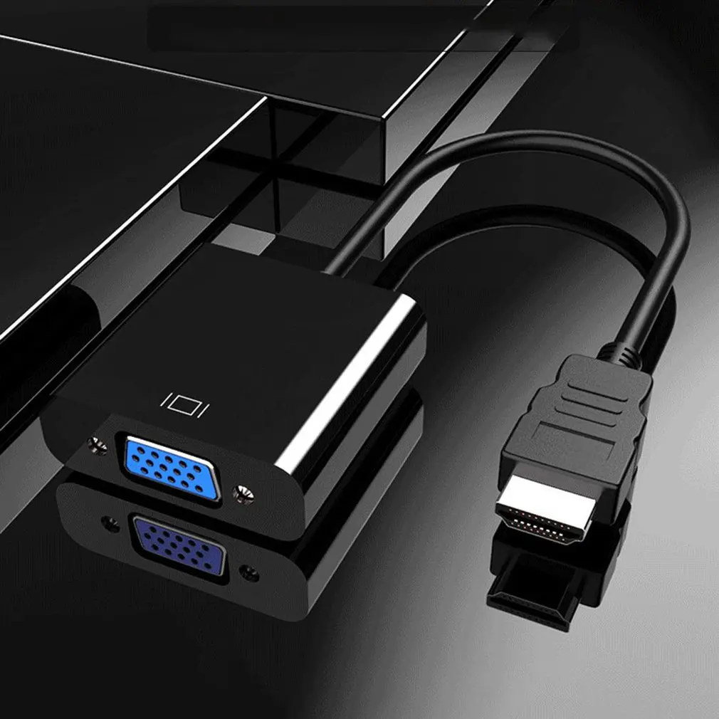 Кабель-адаптер HDMI-совместимый с VGA кабель-преобразователь 1080P аудиокабелем для HD