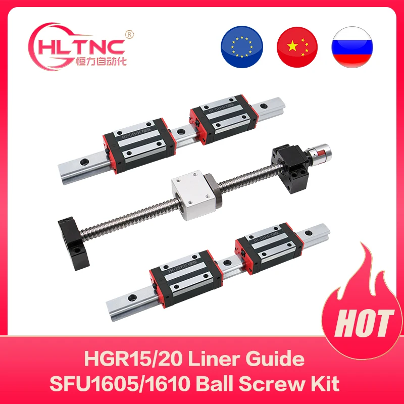 CNC modul квадратные линейные направляющие 2 комплекта HGR20 + HGH20CA SFU1605 шариковый винт