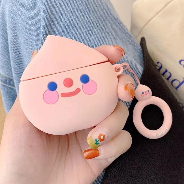 Милый чехол для наушников Airpods силиконовый милый авокадо персик фрукты с