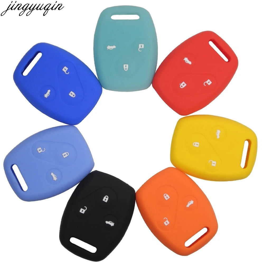 10 шт. красочный силиконовый чехол автомобильный ключ крышка 3 кнопки для Honda Accord
