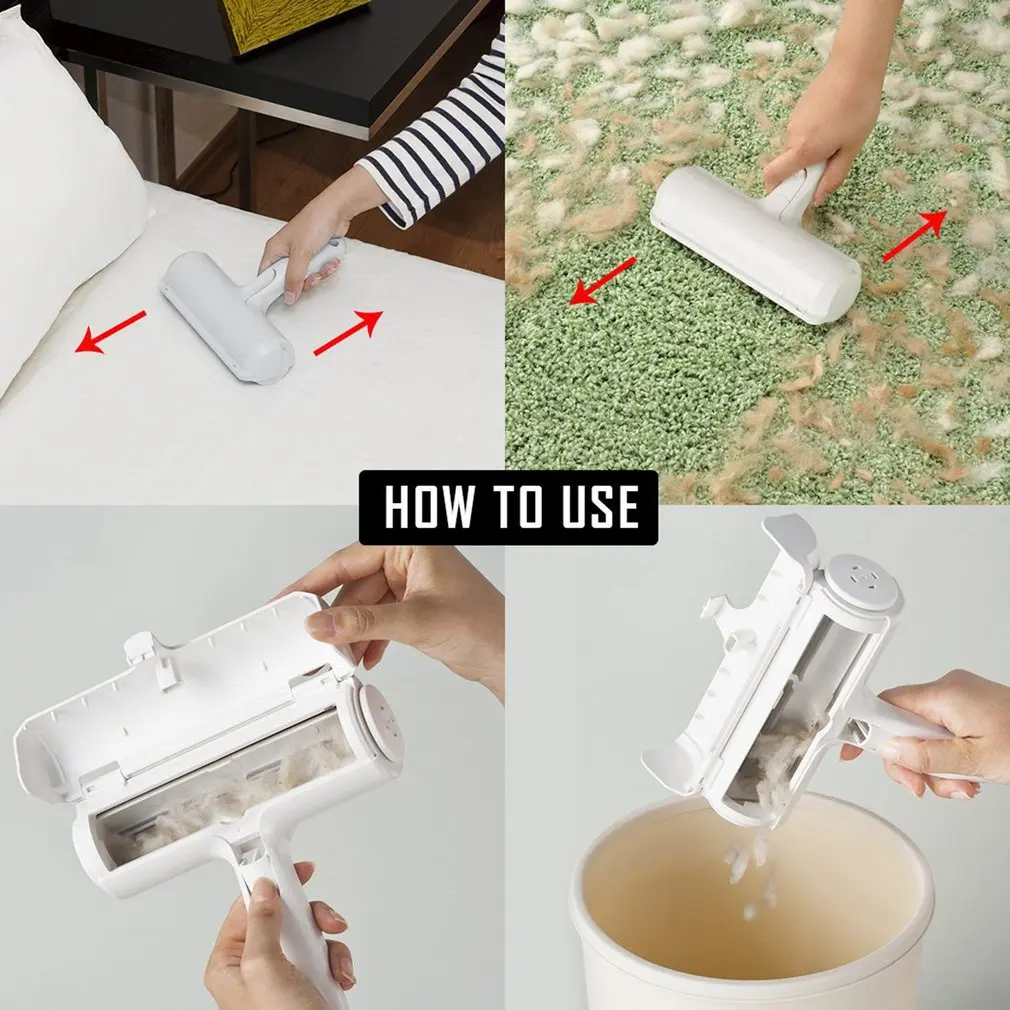 

Pet Hair Remover Roller For Carpets Clothes Couch Furniture Cleaning Brush Dog Cat Fur Remover Tool with Self-Cleaning Base