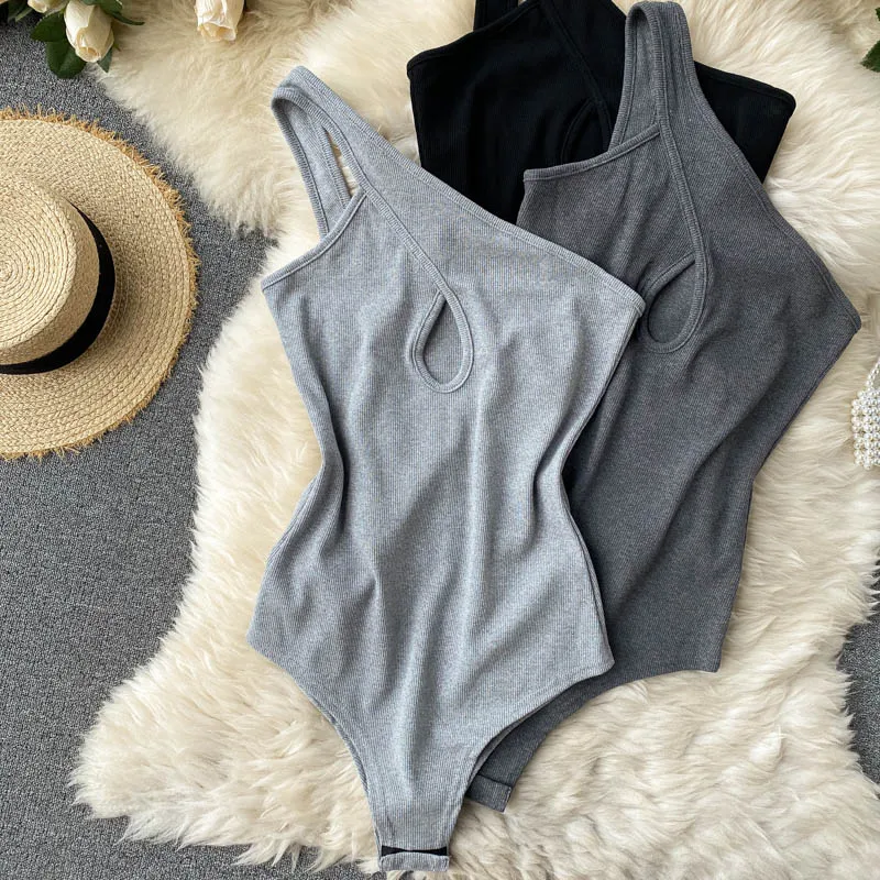 

Летние женские нерегулярные футболки без рукавов, эластичное, облегающее фигуру платье с глубоким вырезом боди Женская тонкая кофточка ...