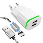 Магнитный зарядный кабель Micro USB, 5 В, 2 А, быстрое зарядное устройство для Nokia N530 N535 N630 6 8 2,1 3,1 Honor 7A 7C 7S 8A 8C 8X 10I, кабель для телефона