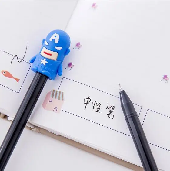 3 шт мультфильм аниме каваи гелевые ручки крутые синие чернила Канцтовары Школа
