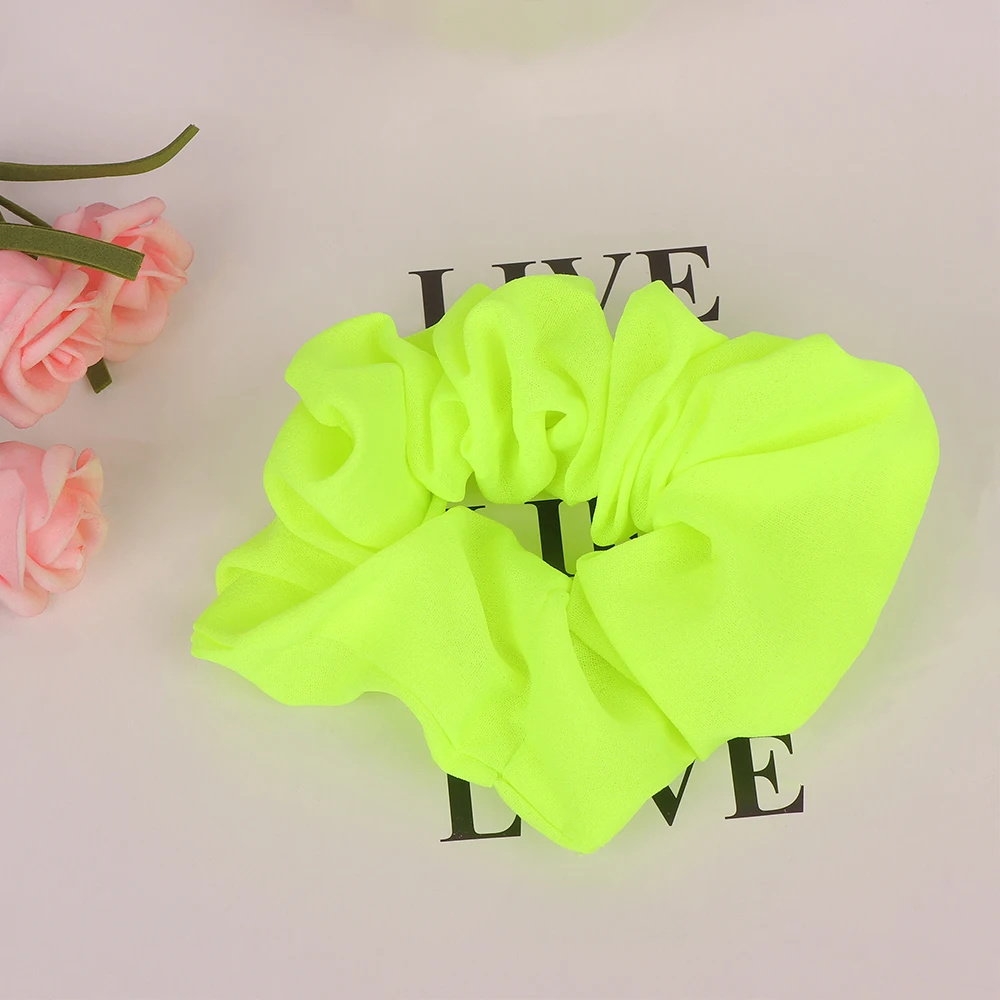Coleteros el&aacute;sticos de ne&oacute;n para ni&ntilde;a y mujer, lazos para el cabello, soportes de cola de caballo de Color fluorescente, cuerda brillante, accesorios para el cabello-2