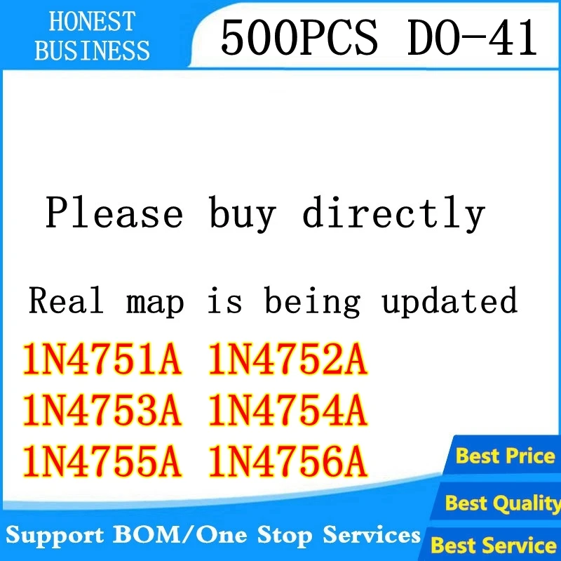 500 шт. зенеровский диод 1N4751A 1N4752A 1N4753A 1N4754A 1N4755A 1N4756A 1N4751/2/3/4/5/6 1 Вт 30 V/33 V/36 V/39 V/43 V/47 V DO 41