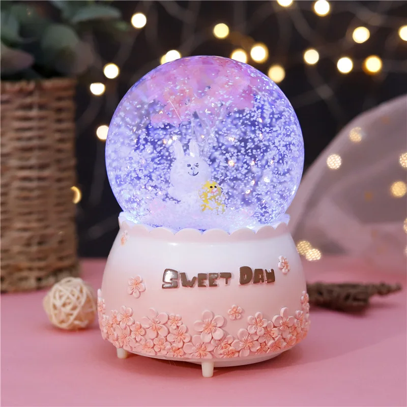 10*15 8 см снежное освещение Хрустальные Глобусы медведь стеклянная музыкальная