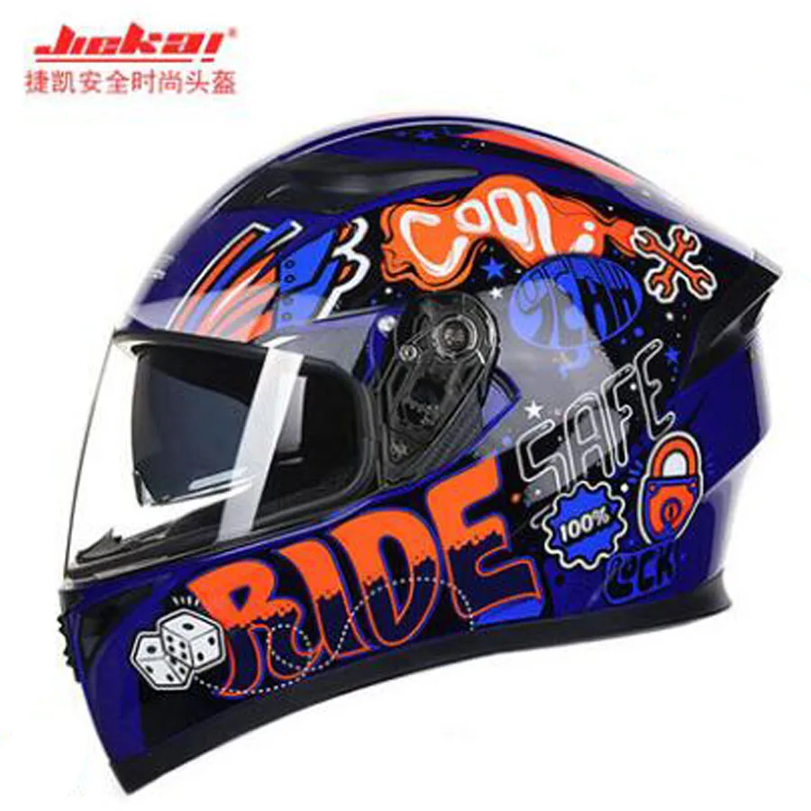 JIEKAI полное лицо с прозрачными противотуманными линзами мотоциклетные шлемы для