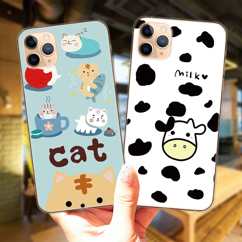 cartoon cute cat duck rabbit animals soft tpu silicone case cover for iphone 11 12 mini pro max 6 6s 7 8 plus xs max x xr se 5s free global shipping