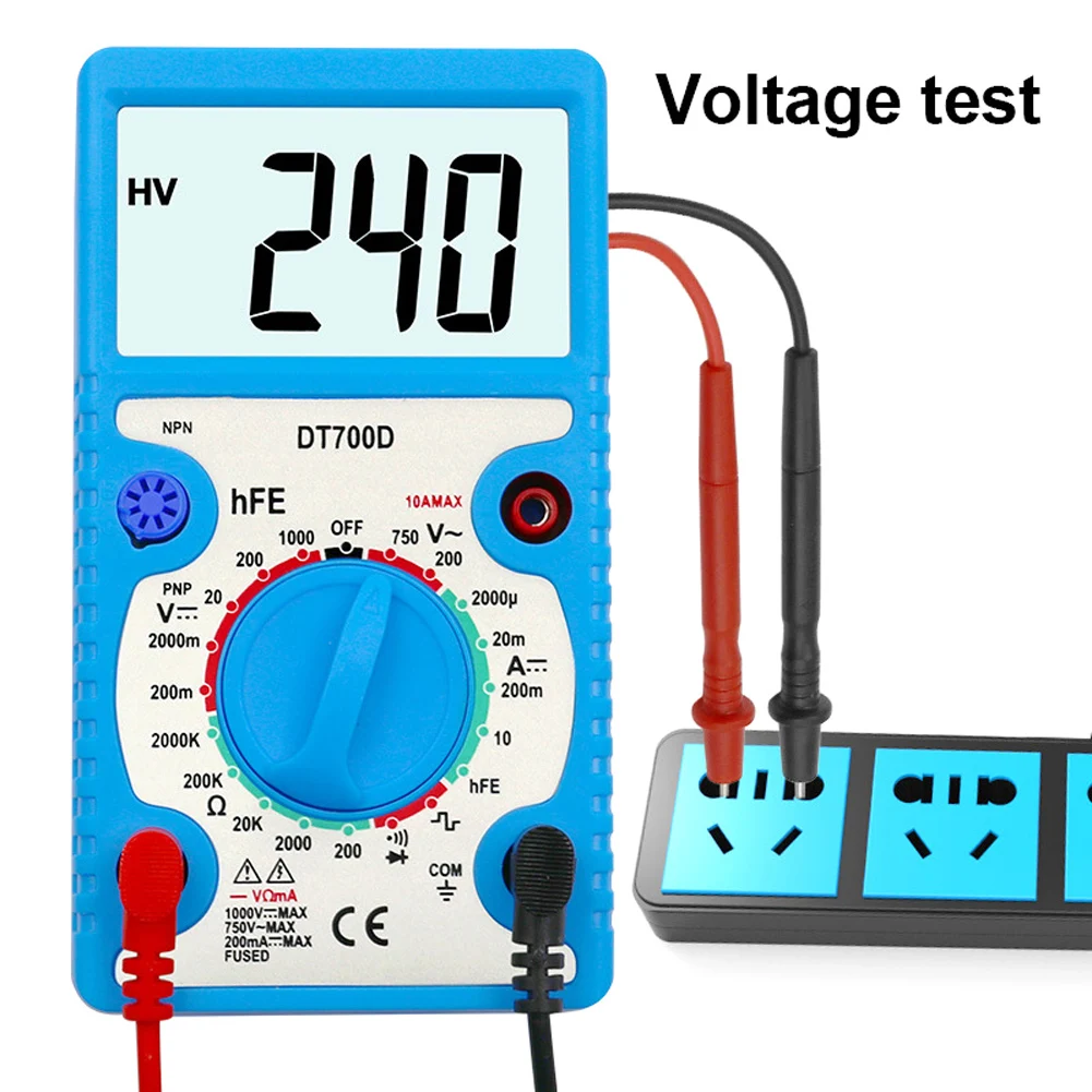 Digital Multimeter Buzzer Overload Protection Mini Wave Output Voltmeter Tester for DC voltage AC voltage Measuring Large Screen