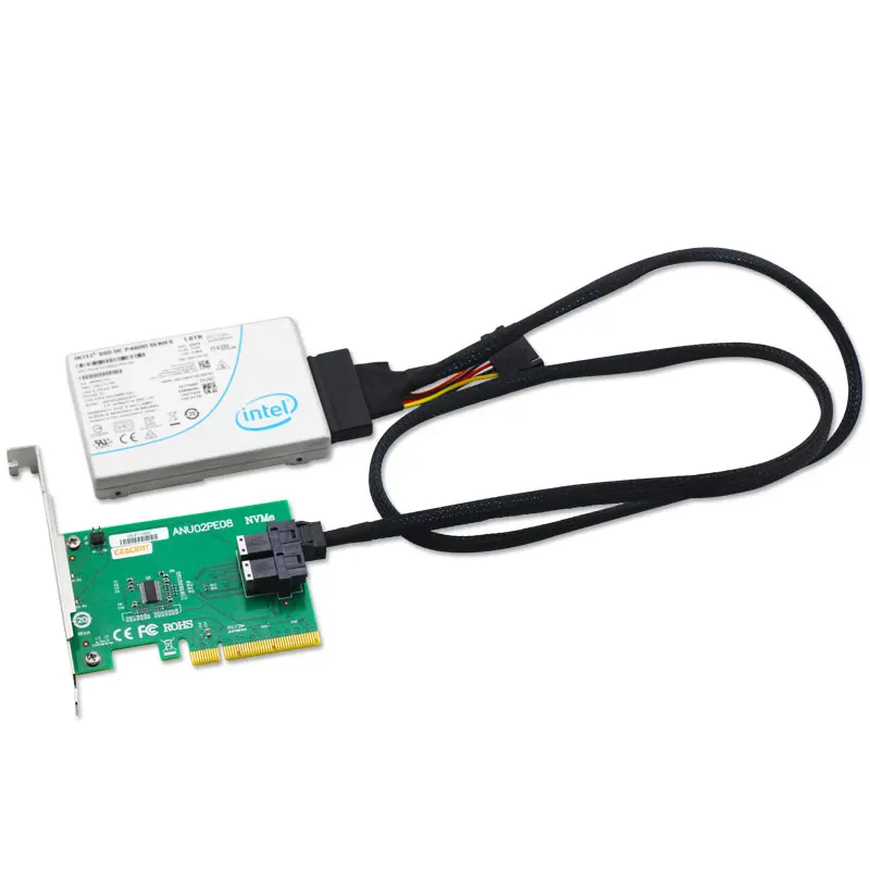 anu02pe08 nvme u 2 sff8643 к sff8639 двойной порт nvme контр