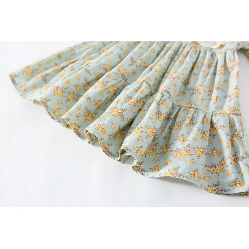 

2021 Spring New Girls Skirt Korean Girls Lace Stitching Floral Dress Princess Dress