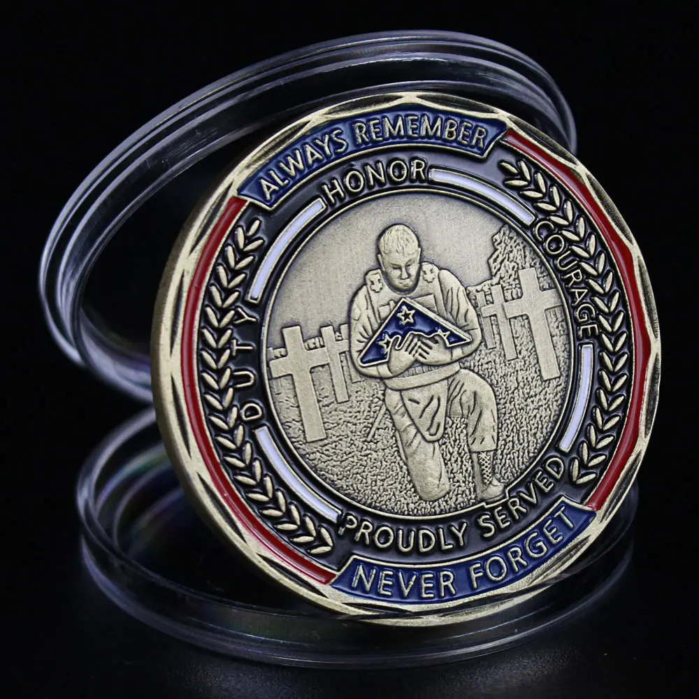 Соединенные Штаты ветеранский флаг вызов монета всегда помните военный подарок