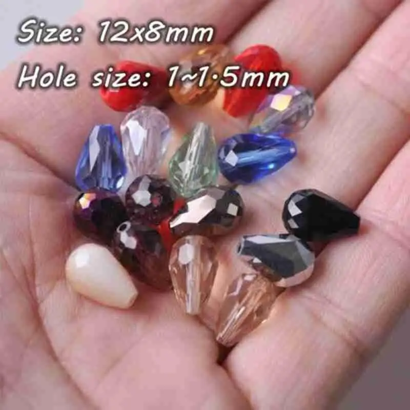 

Teardrop Faceted Crystal Glass Loose Crafts Beads For Jewelry Diy Making Q5T8