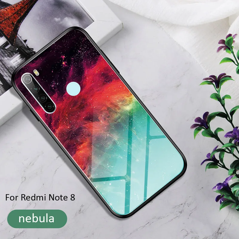 Nebula Чехол из закаленного стекла с градиентом из углеродного волокна для Xiaomi Redmi Note 8 Pro 8T - Цвет: Nebula