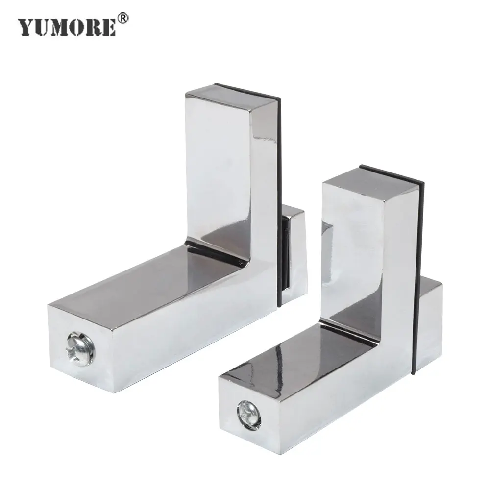 

YUMORE 2Pcs Glass Clamp Zinc Alloy F Shape Glass Shelf Clamp Strong Support Clip Brackets Clamps For 3-20mm 5-30mm