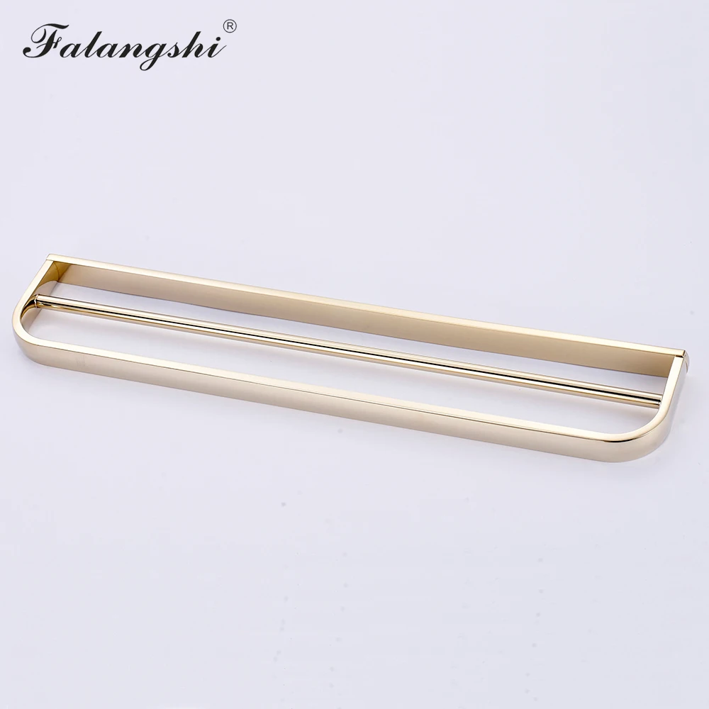 Falangshi высокое качество медь латунь двойная вешалка для полотенец Настенная