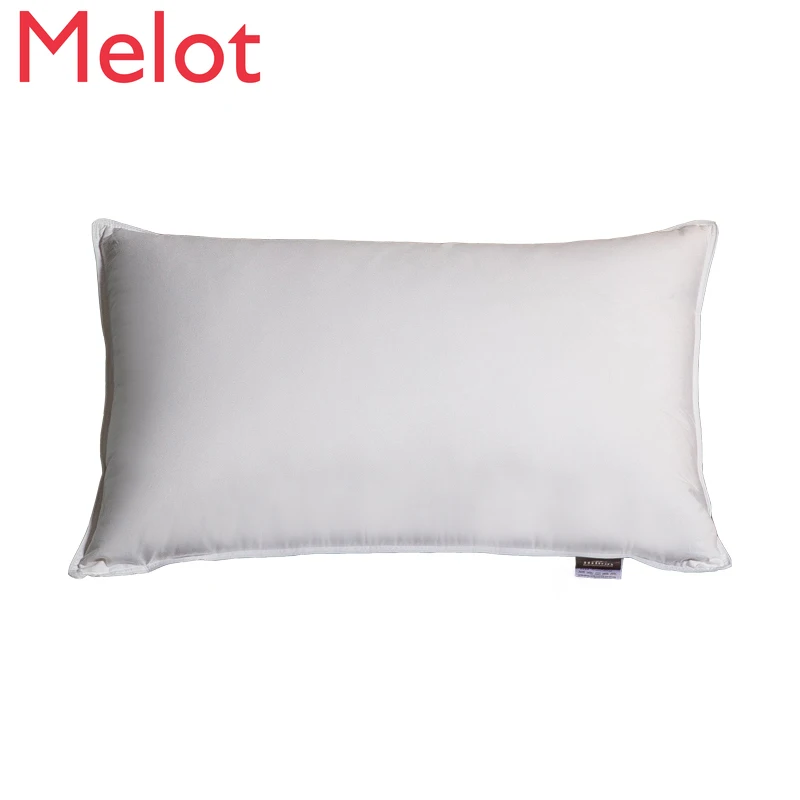 

Fashionable eco-friendly down pillows for household use simple and soft pure cotton white goose feather pillow cor