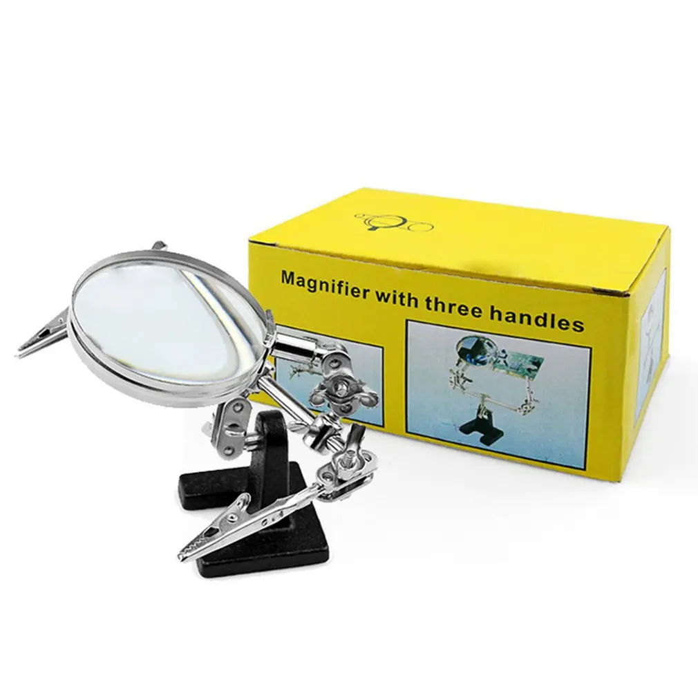 

Led Magnifier +Electric Soldering Iron Stand Holder Welding Metal Support Station Soldering Iron Frame Tools