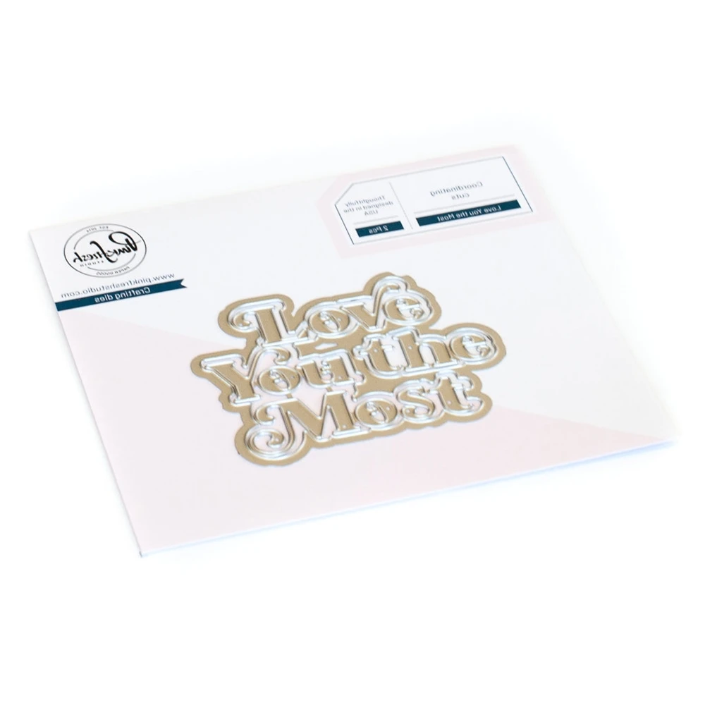 

Love You The Most Metal Cutting Dies Scrapbook Dariy Decoration Stencil Embossing Template DIY Greeting Card Handmade 2021