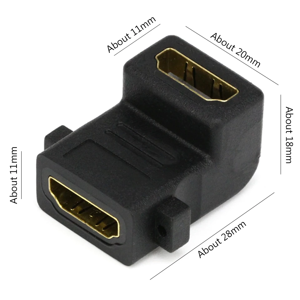 HD01 90 градусов угол удлинитель HDMI Женский к Кабель адаптер конвертер 1080P для